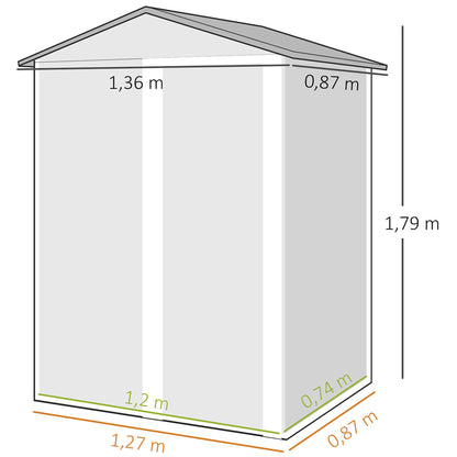 Outsunny Caseta De Jardín Exterior 1,1 M² 136x87x176 Cm Puerta Corredera Marrón_2