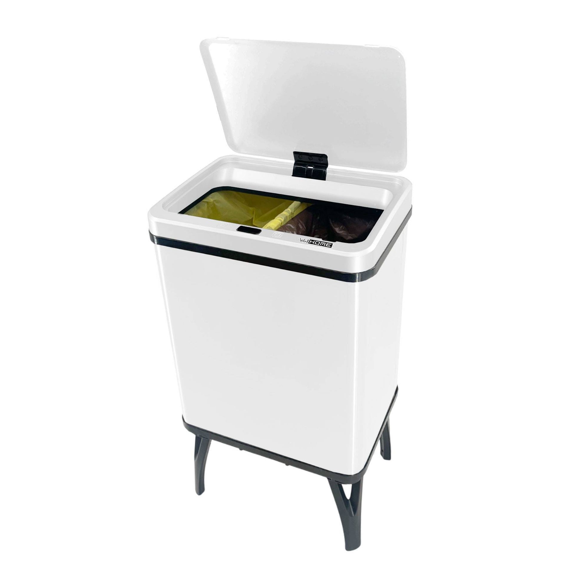 Cubo Inteligente Reciclaje 15l+15l Apertura Auto Blanco