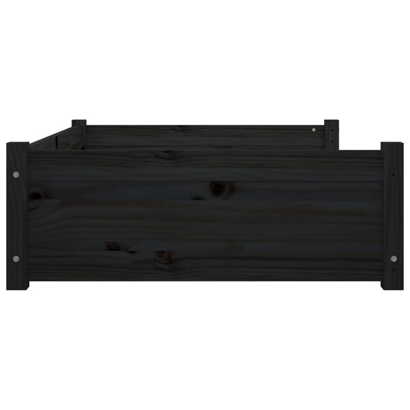 Vidaxl Cama Para Perros Madera Maciza De Pino Negro 105,5x75,5x28 Cm_5