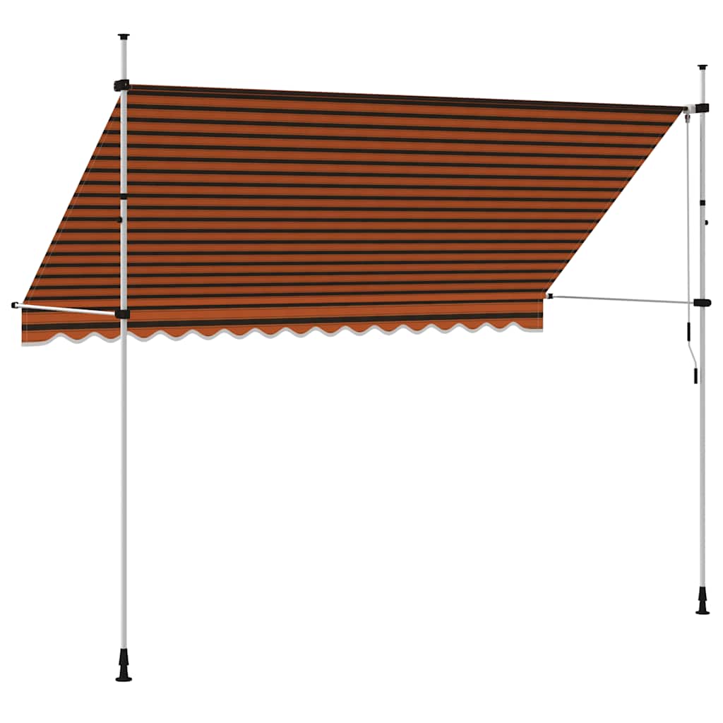 Toldo Manual Retráctil Naranja Y Marrón 350 Cm_3
