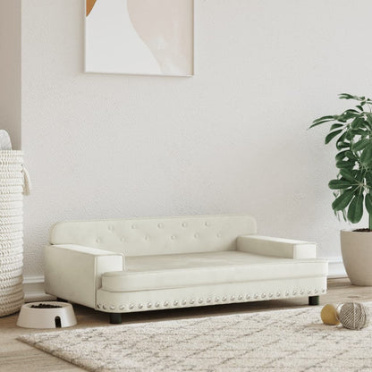 Cama Para Perros De Terciopelo Crema 90x53x30 Cm / Vetonek_2