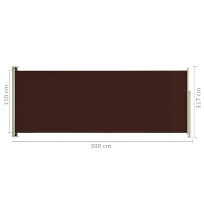 Vidaxl Toldo Lateral Retráctil De Jardín Marrón 117x300 Cm_2