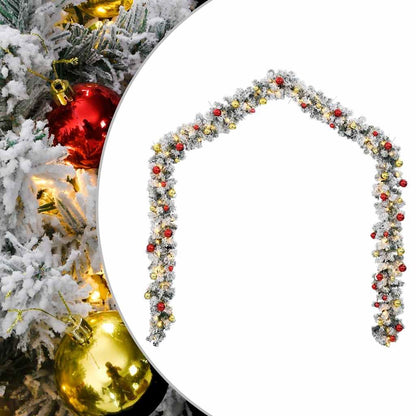 Vidaxl Guirnalda De Navidad Con Bolas Y Luces Led Pvc Verde 10 M_0