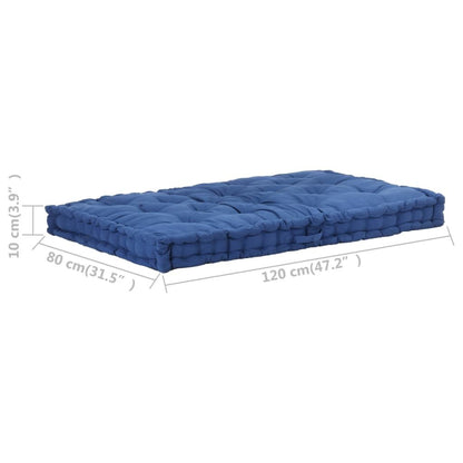 Vidaxl Cojín Para Palés Algodón Azul Claro 120x80x10 Cm_2