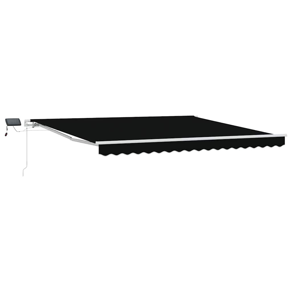 Toldo Retráctil Negro 400 X 300 Cm Tela Y Aluminio_0