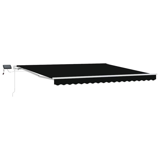 Toldo Retráctil Negro 400 X 300 Cm Tela Y Aluminio_0
