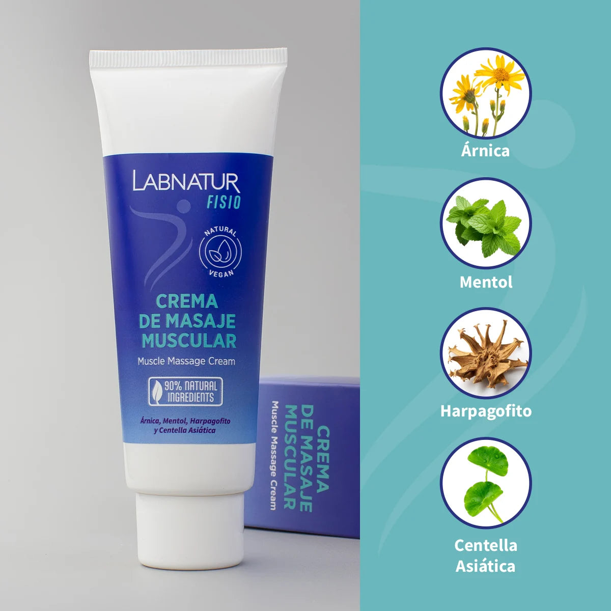 Labnatur Fisio Crema de Masaje Muscular 125 ml | Preparación y Recuperación de Músculos y Ligamentos | NATURAL_1