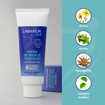 Labnatur Fisio Crema de Masaje Muscular 125 ml | Preparación y Recuperación de Músculos y Ligamentos | NATURAL_1