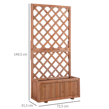 Outsunny Jardinera Con Enrejado De Madera Para Plantas Flores 72,5x31,5x149,5 Cm_2