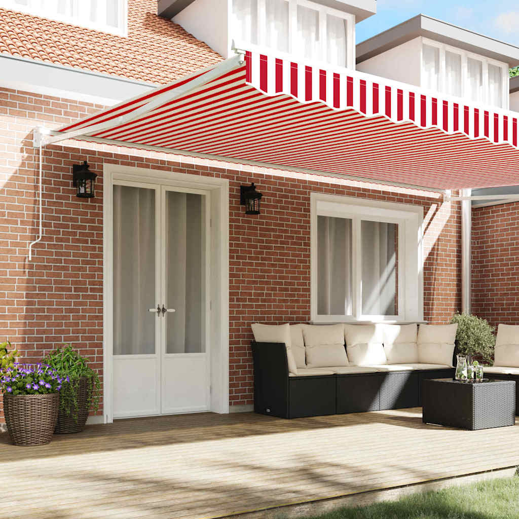 Toldo Retráctil Rojo Y Blanco 500 X 300 X 165 Cm_2