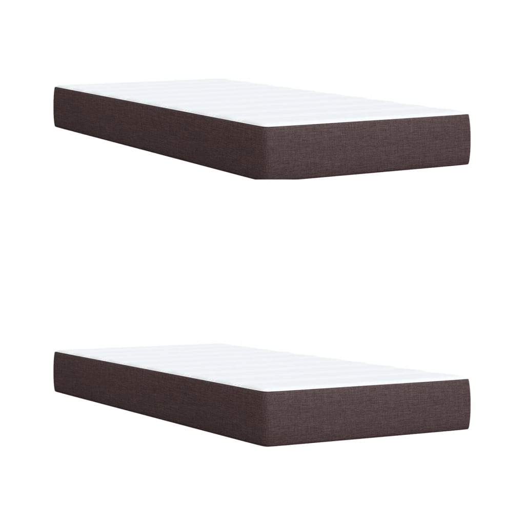 Cama Box Spring Con Colchón Tela Marrón Oscuro 200x200 Cm / Vetonek_2