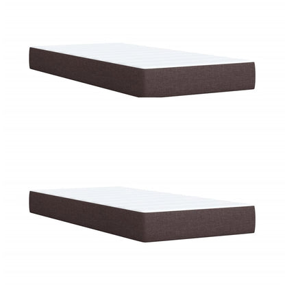 Cama Box Spring Con Colchón Tela Marrón Oscuro 200x200 Cm / Vetonek_2