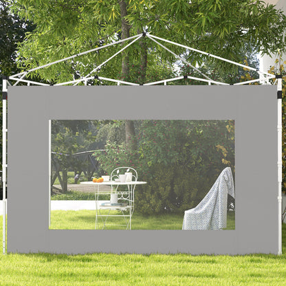 Outsunny Paredes Laterales Para Carpa De 2 Paneles 295x195 Cm Gris_4