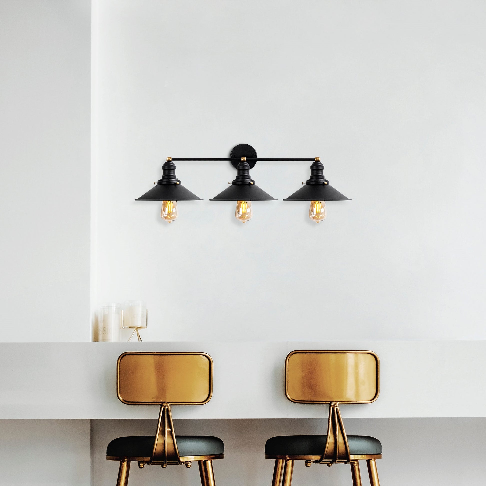 Aplique De Pared, Metal , Negro, 75x27x20, Casquillo 3 X E27 Max 40 W_5