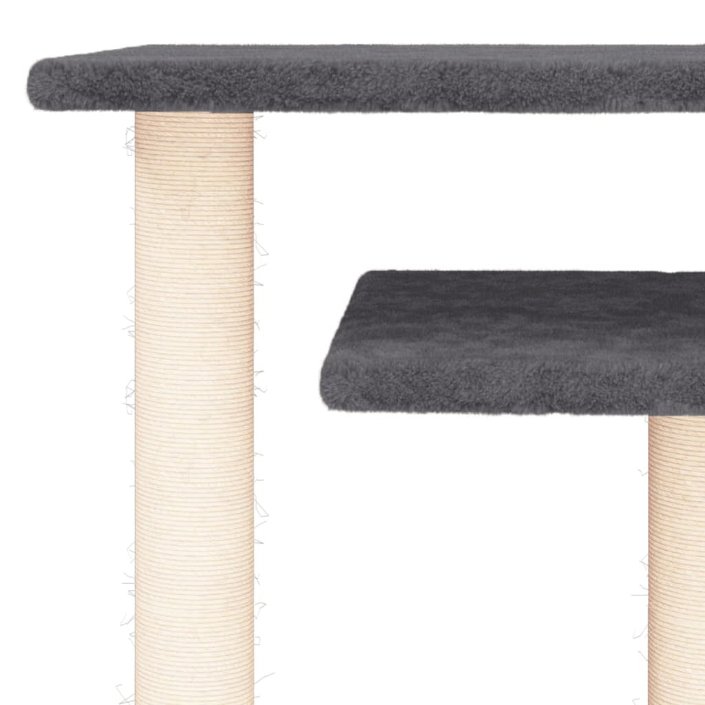 Vidaxl Postes Rascadores Para Gatos Con Plataformas Gris Oscuro 62,5cm_4