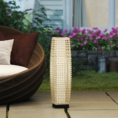 Outsunny Lámpara Solar De Jardín De Ratán Sintético Con Luces Led 21x21x78 Cm_4
