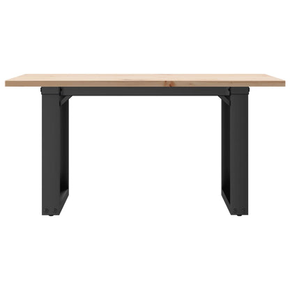 Mesa De Centro Marco O Madera Maciza Pino Y Acero 80x50x40 Cm_2