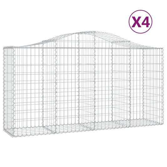 Cestas De Gaviones 4 Uds Forma De Arco Hierro 200x50x100/120cm_0