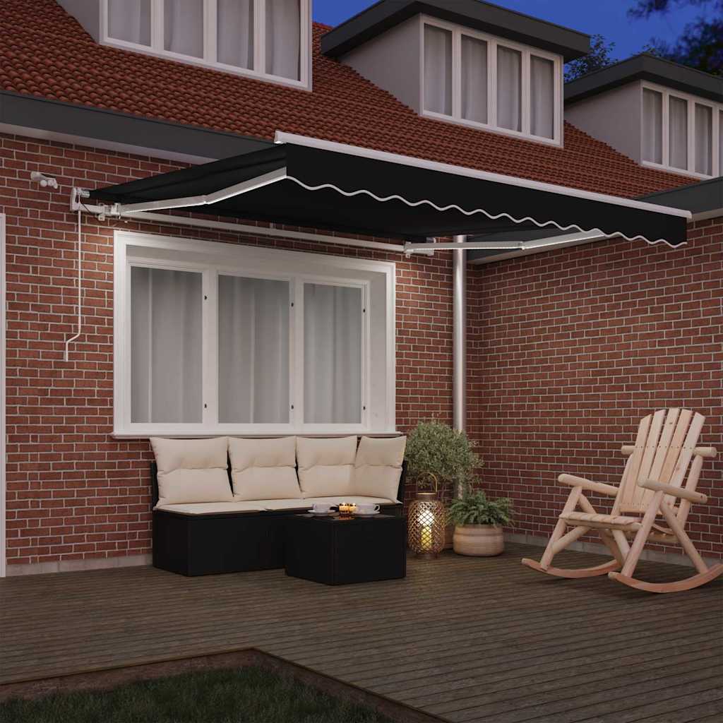 Toldo Retráctil Negro 300 X 250 Cm Poliéster_2