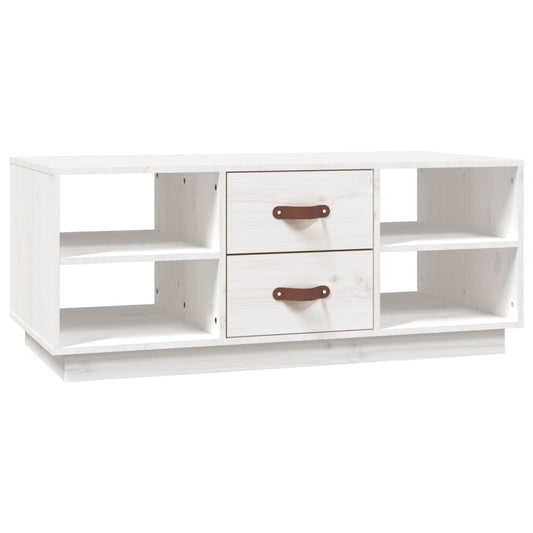 Mesa De Centro De Madera Maciza De Pino Blanco 100x50x41 Cm_0