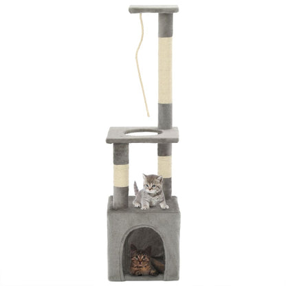 Vidaxl Rascador Para Gatos Con Postes Rascadores De Sisal 109 Cm Gris_1