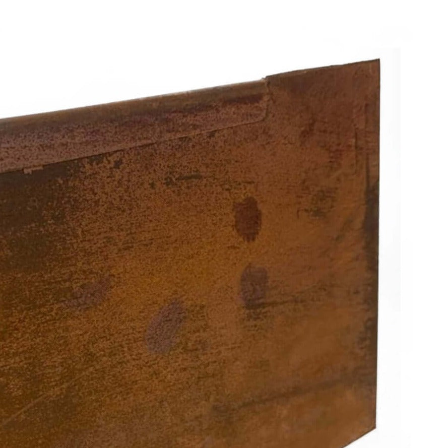 Bordura Recta De Acero Corten / 100 Cm / 15 Cm / Redondeado_0