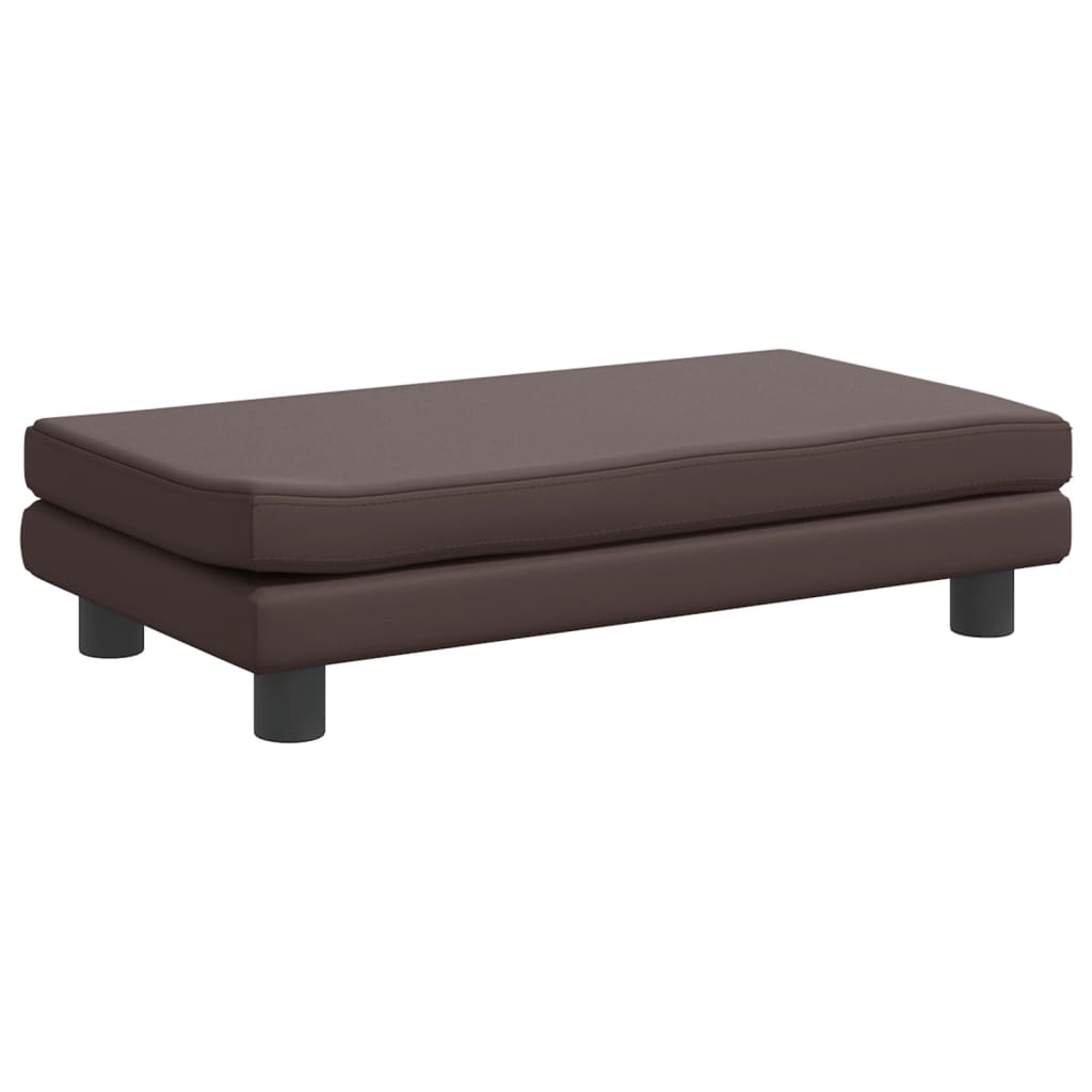 Cama De Perros Con Extensión Cuero Sintético Marrón 100x50x30cm / Vetonek_5
