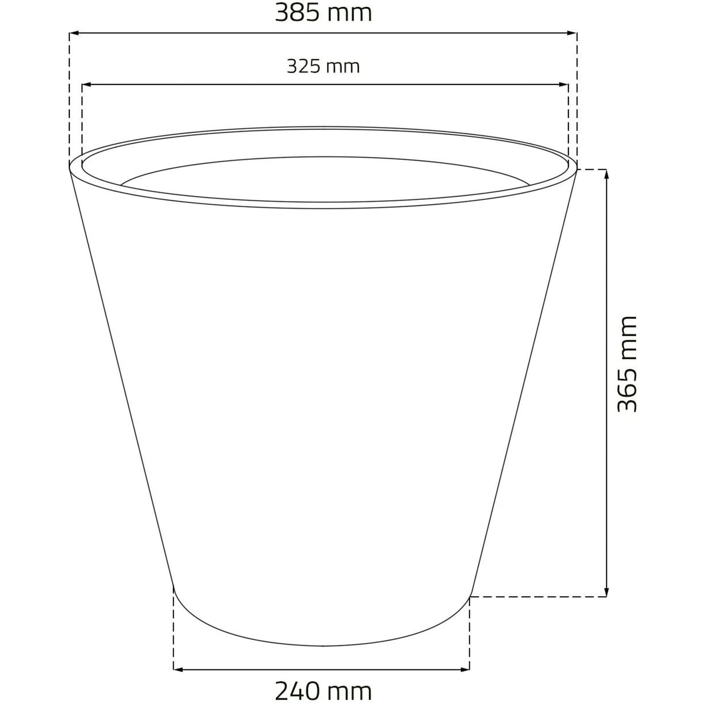 Maceta De Ratan Sintético 28 Litros Color Chocolate 40 X 37 Cm_1