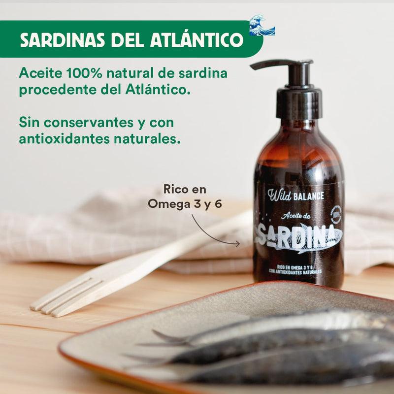 Aceite natural de sardina Wild Balance 250 ml