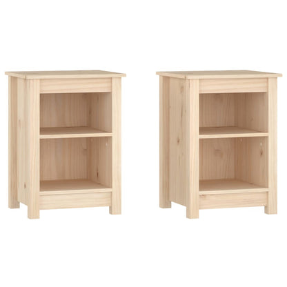 Mesitas De Noche 2 Uds Madera Maciza De Pino 40x35x55 Cm_0