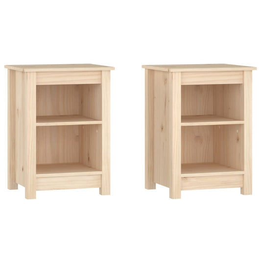 Mesitas De Noche 2 Uds Madera Maciza De Pino 40x35x55 Cm_0