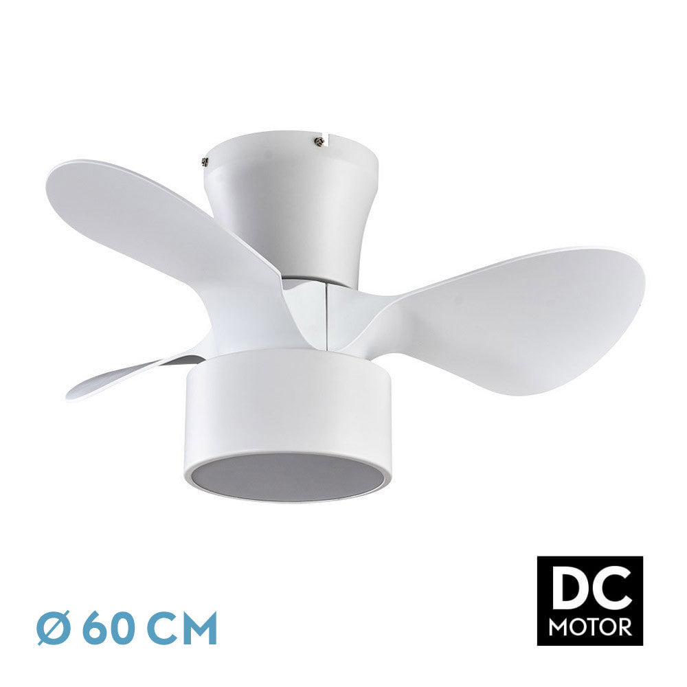 Ventilador Dc 24w Kos Blanco 3 Aspas 60d 6 Vel. 2390lm 3000-4500-6000k C/remoto, Memoria Y Temporizador_0