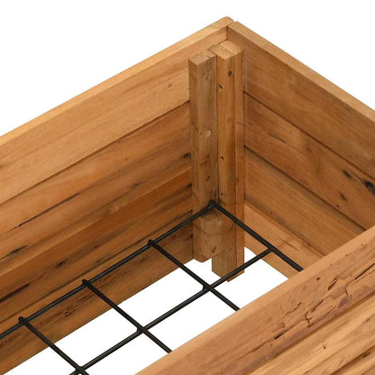 Arriate Elevado Madera De Teca Reciclada Y Acero 100x40x38 Cm_4