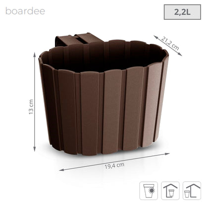 Maceta Boardee Hook 2,2l., Dimensiones (mm) 194x212x130, Color Marrón_2