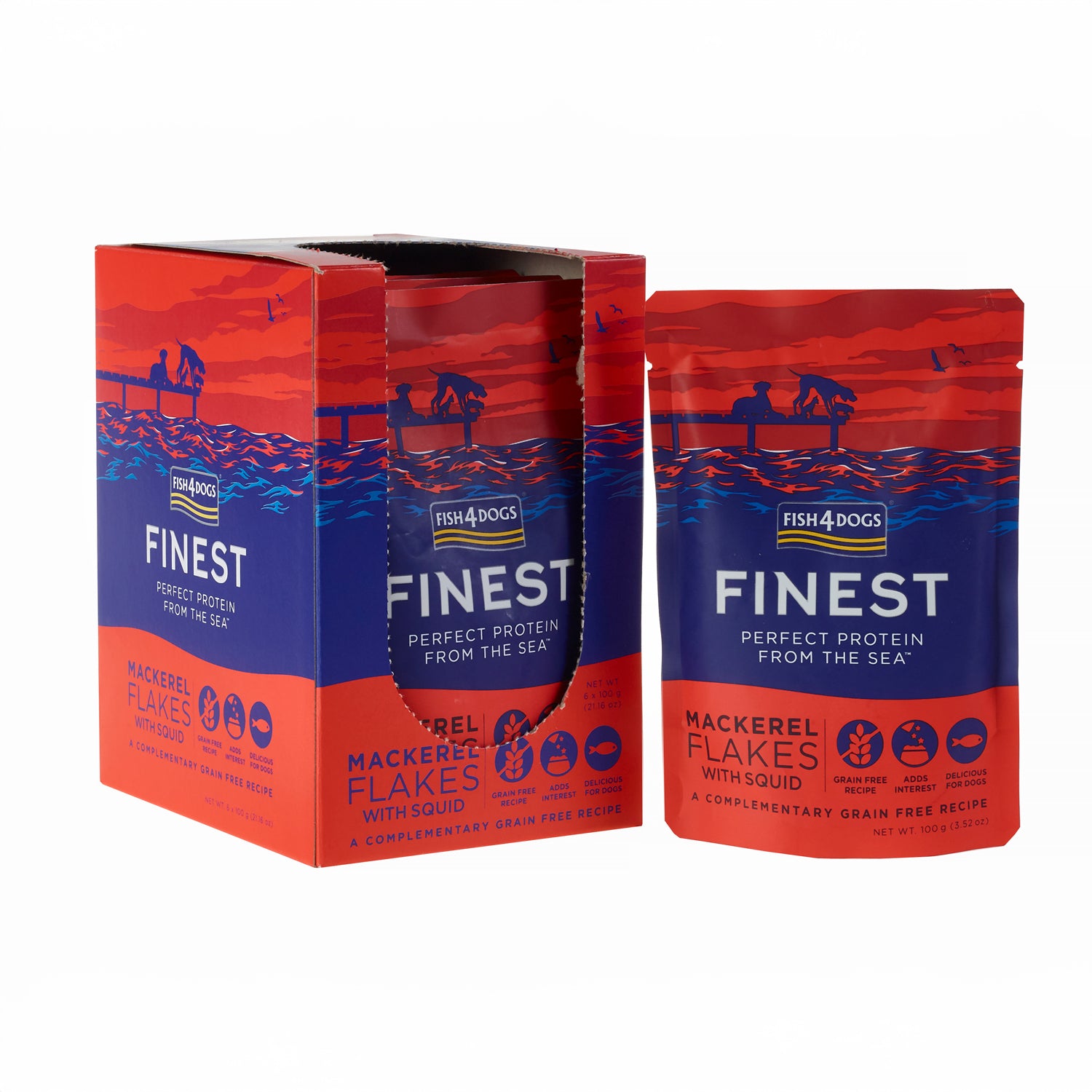 Fish4dogs Mousse Para Perro Sin Cereales – Caballa Y Calamar 100 G (pack De 6)_0