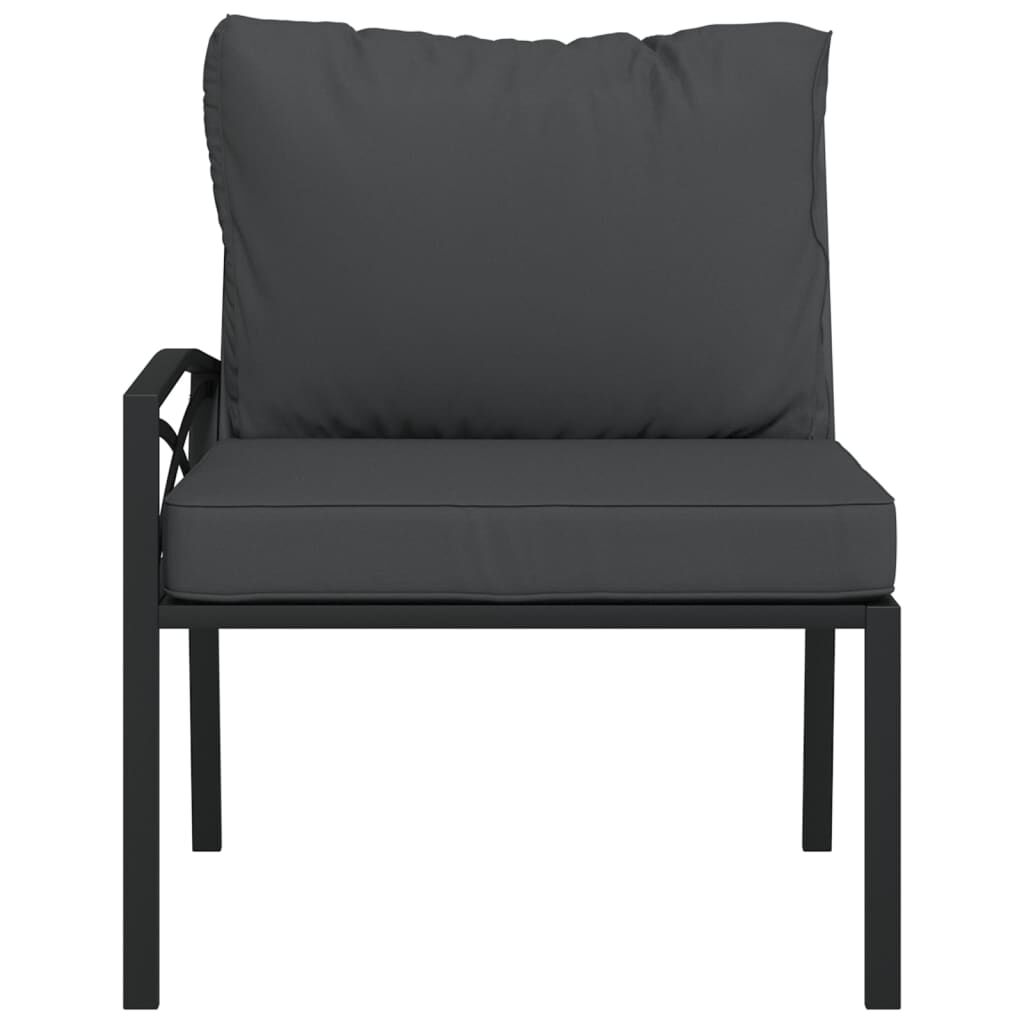 Vidaxl Sillas De Jardín 2 Uds Acero Con Cojines Gris 62x75x79 Cm_3