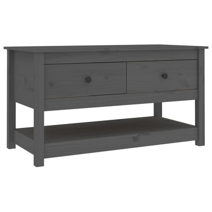 Mesa De Centro De Madera Maciza De Pino Gris 102x49x55 Cm_0