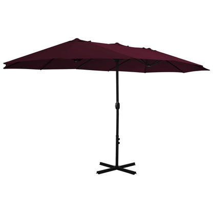 Vidaxl Sombrilla De Jardín Palo De Aluminio Rojo Burdeos 460x270 Cm_1