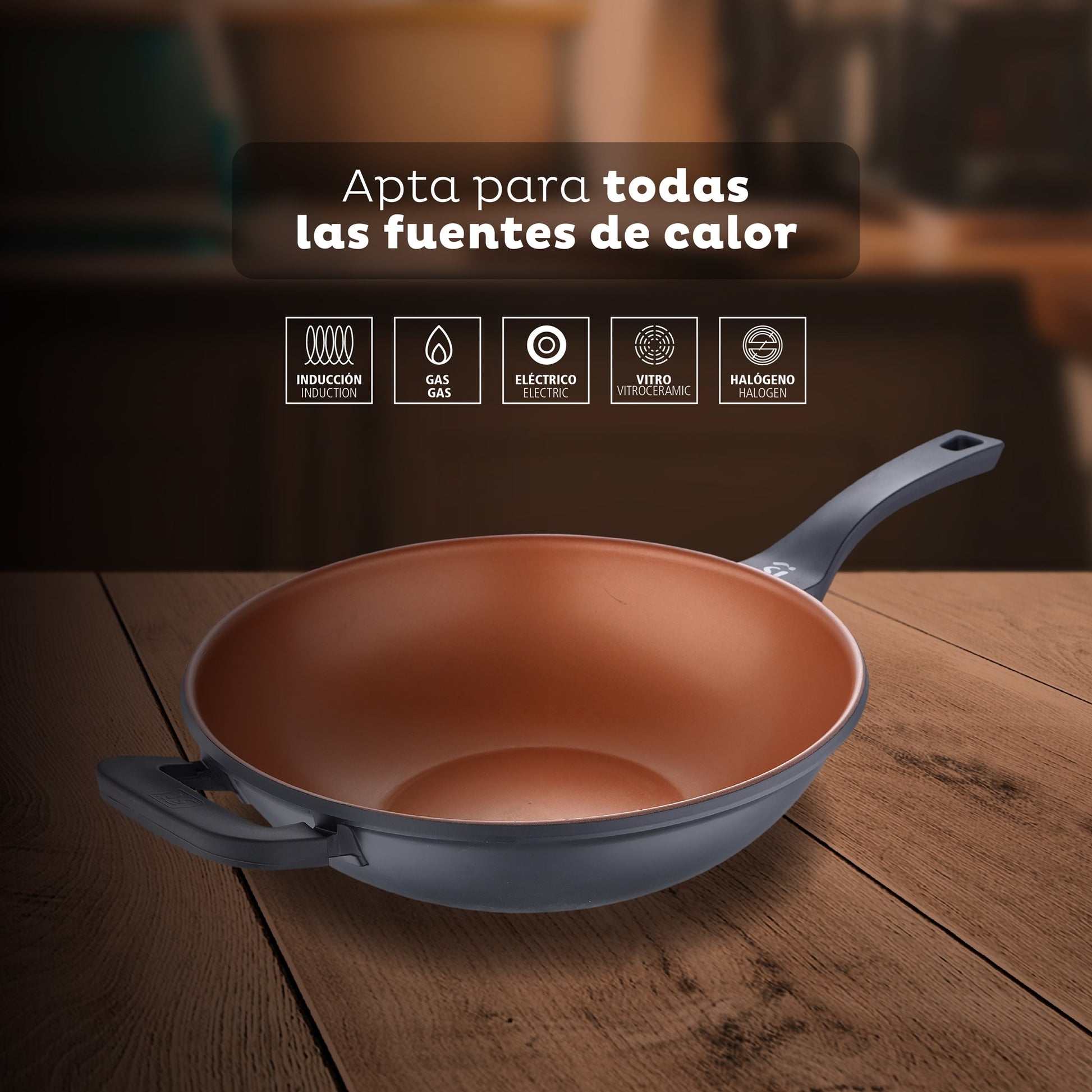 Wok Antiadherente Ø32cm Bronze San Ignacio_2