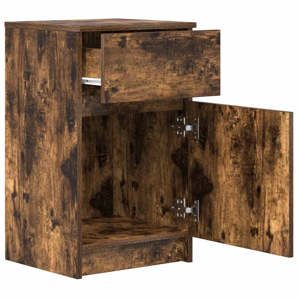 Mesitas Noche 2 Uds Madera Ingeniería Roble Ahumado 39x35x65 Cm_4