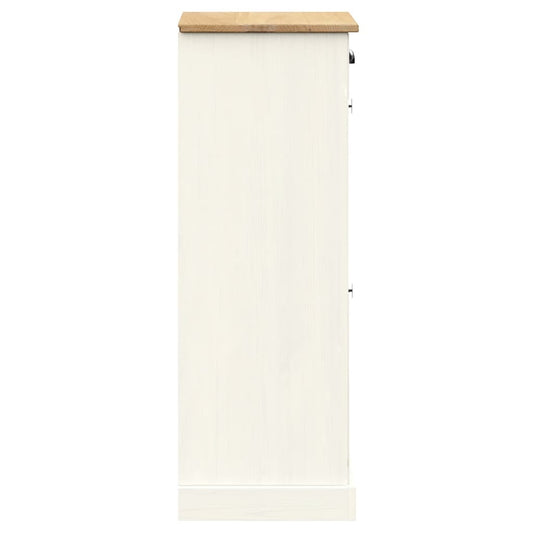 Zapatero Vigo Madera Maciza De Pino Blanco 60x35x96 Cm / Vetonek_0