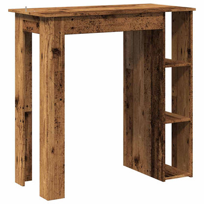 Mesa Bar Y Estante Madera Ingeniería Envejecida 102x50x103,5cm_4