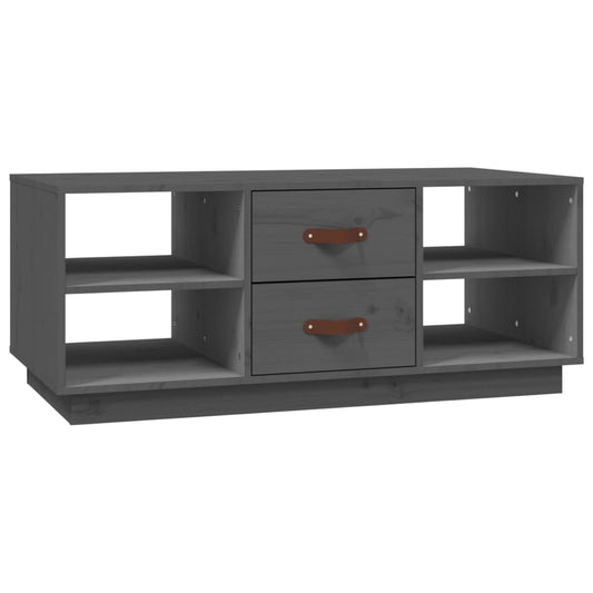 Mesa De Centro De Madera Maciza De Pino Gris 100x50x41 Cm_0