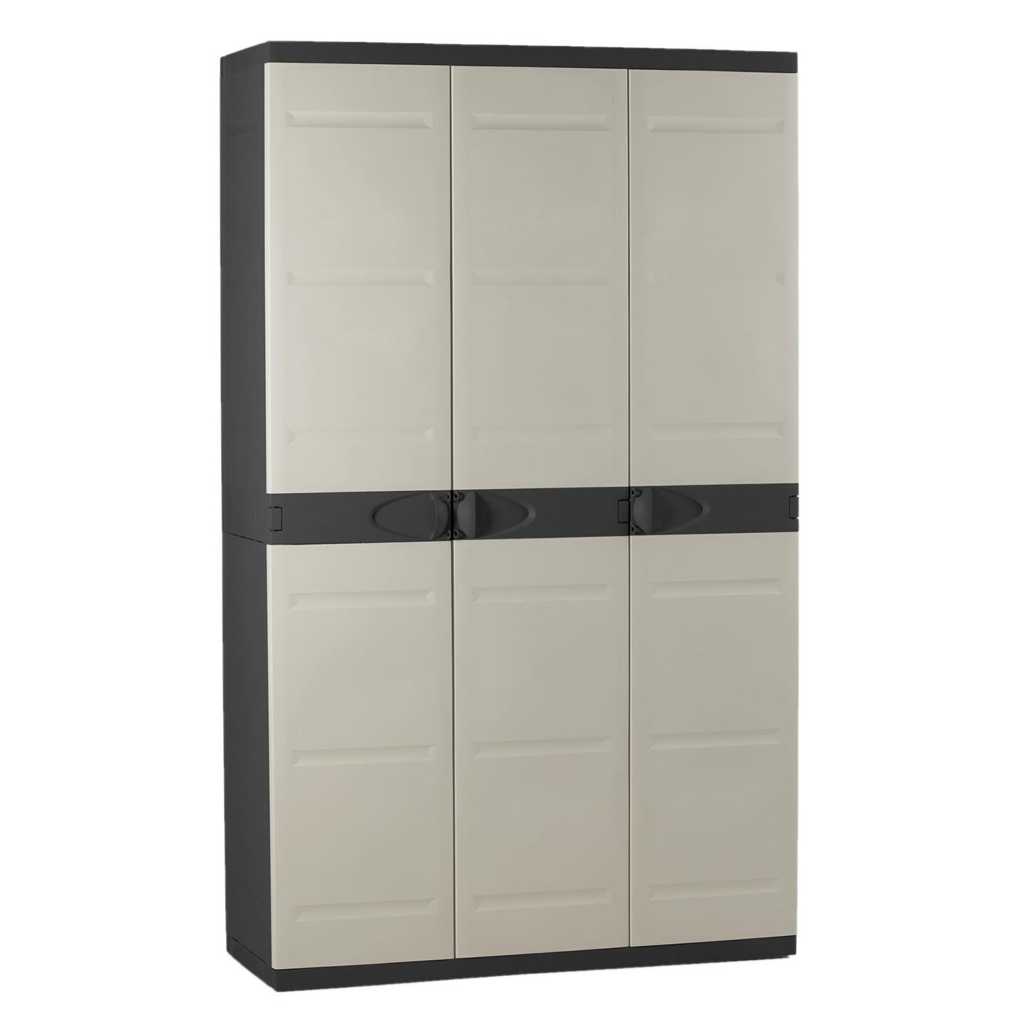 Armario de 3 Puertas con escobero 105 cm Titanium Plastiken Negro