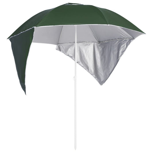 Vidaxl Sombrilla De Playa Con Paredes Laterales Verde 215 Cm_0