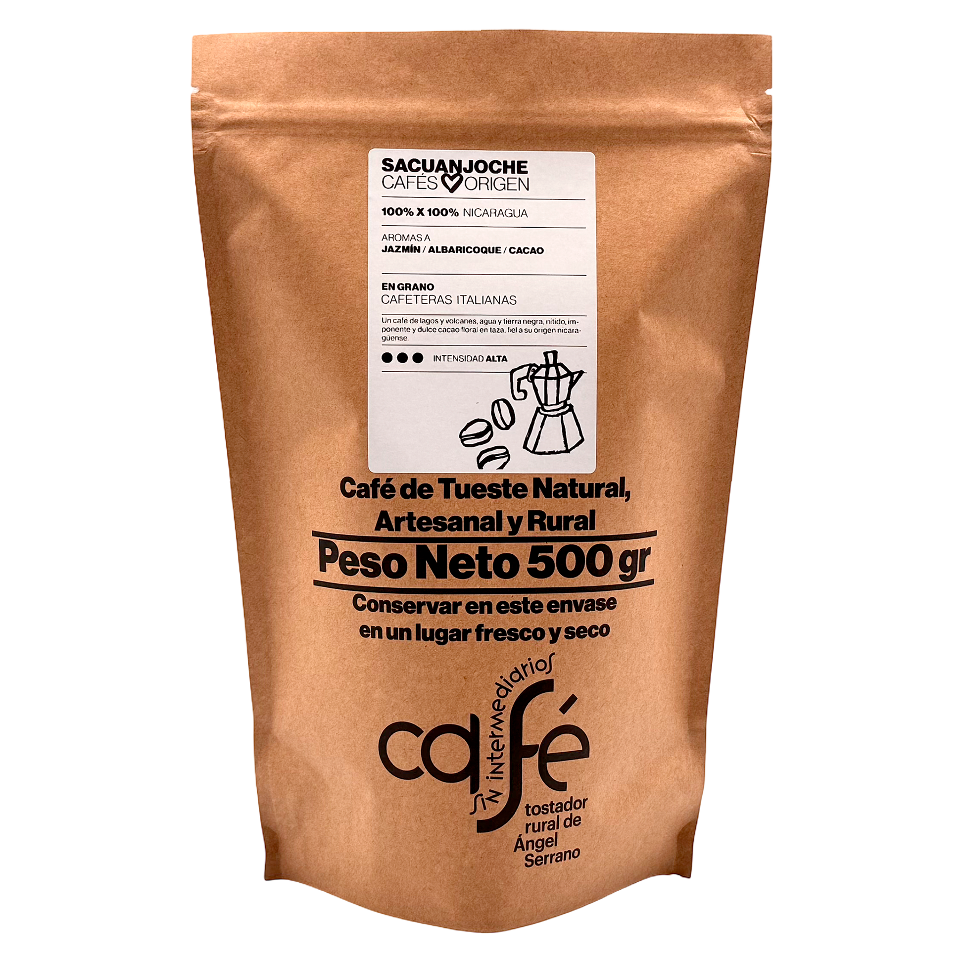 Cafe Sin Intermediarios Café Nicaragua Sacuanjoche En Grano Para Italiana (moka) 500 G_0