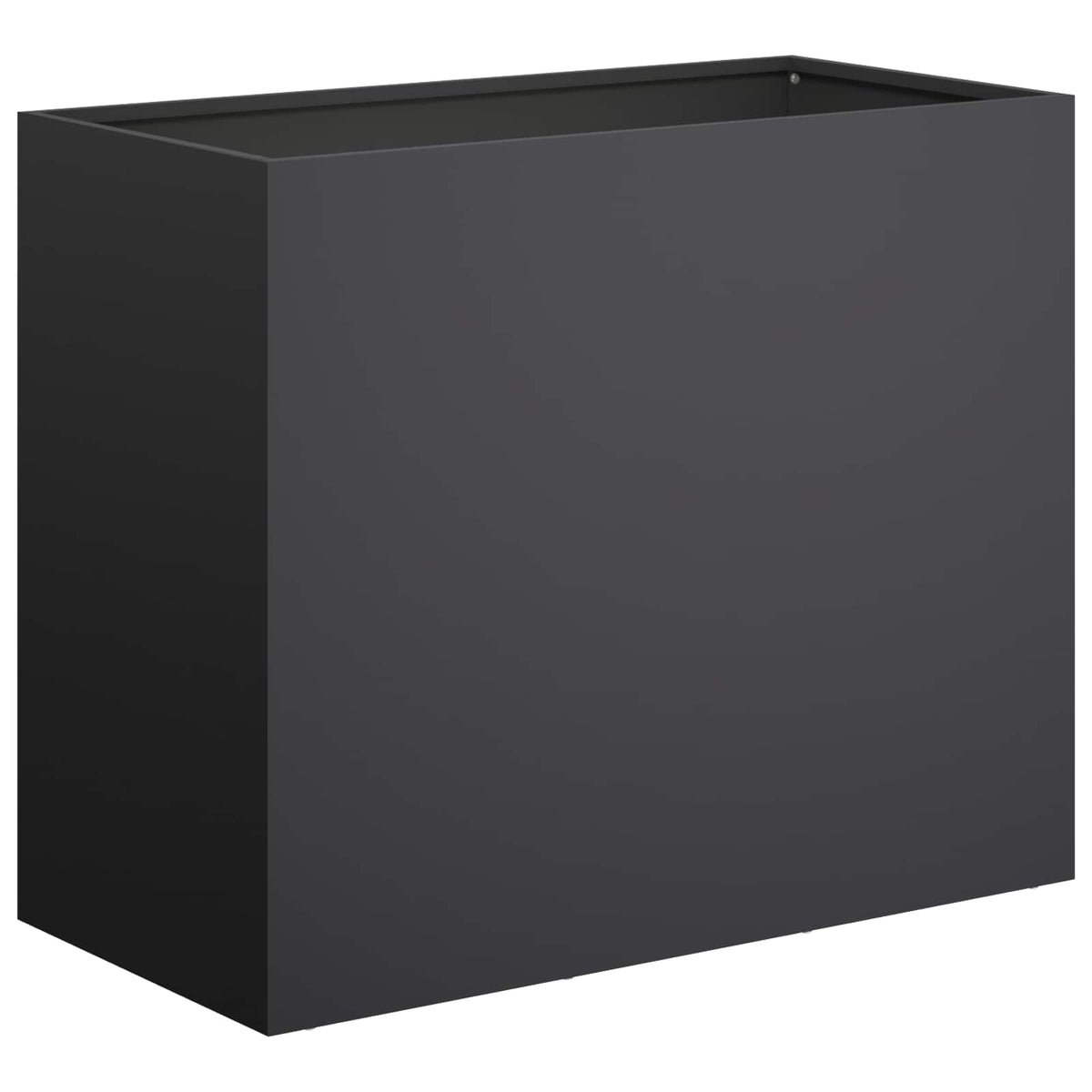 Macetero De Jardín Negro 60 X 30 X 40 Cm Acero Laminado En Frío_0