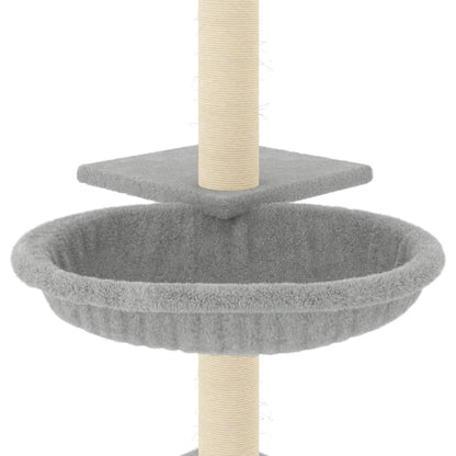 Rascador Para Gatos Con Postes De Sisal Gris Claro 72 Cm_5