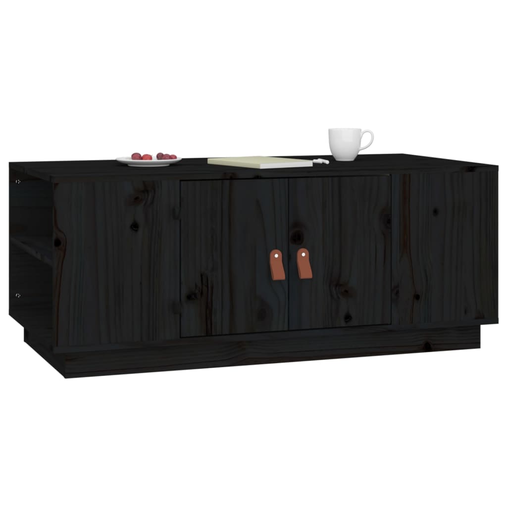 Mesa De Centro De Madera Maciza De Pino Negro 100x50x41 Cm_3