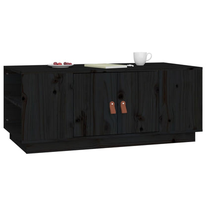 Mesa De Centro De Madera Maciza De Pino Negro 100x50x41 Cm_3
